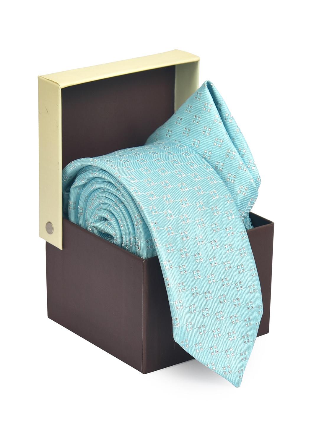 

Hashburys Men Printed Microfiber Premium Tie With Pocket Square, Sea green