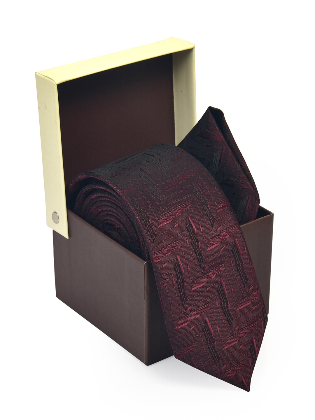 

Hashburys Men Self Design Accessory Gift Set, Maroon