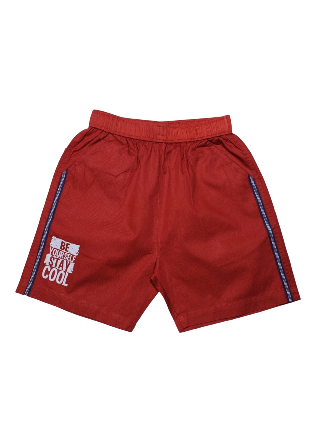 

VEDANA Boys Mid Rise Cotton Shorts, Red