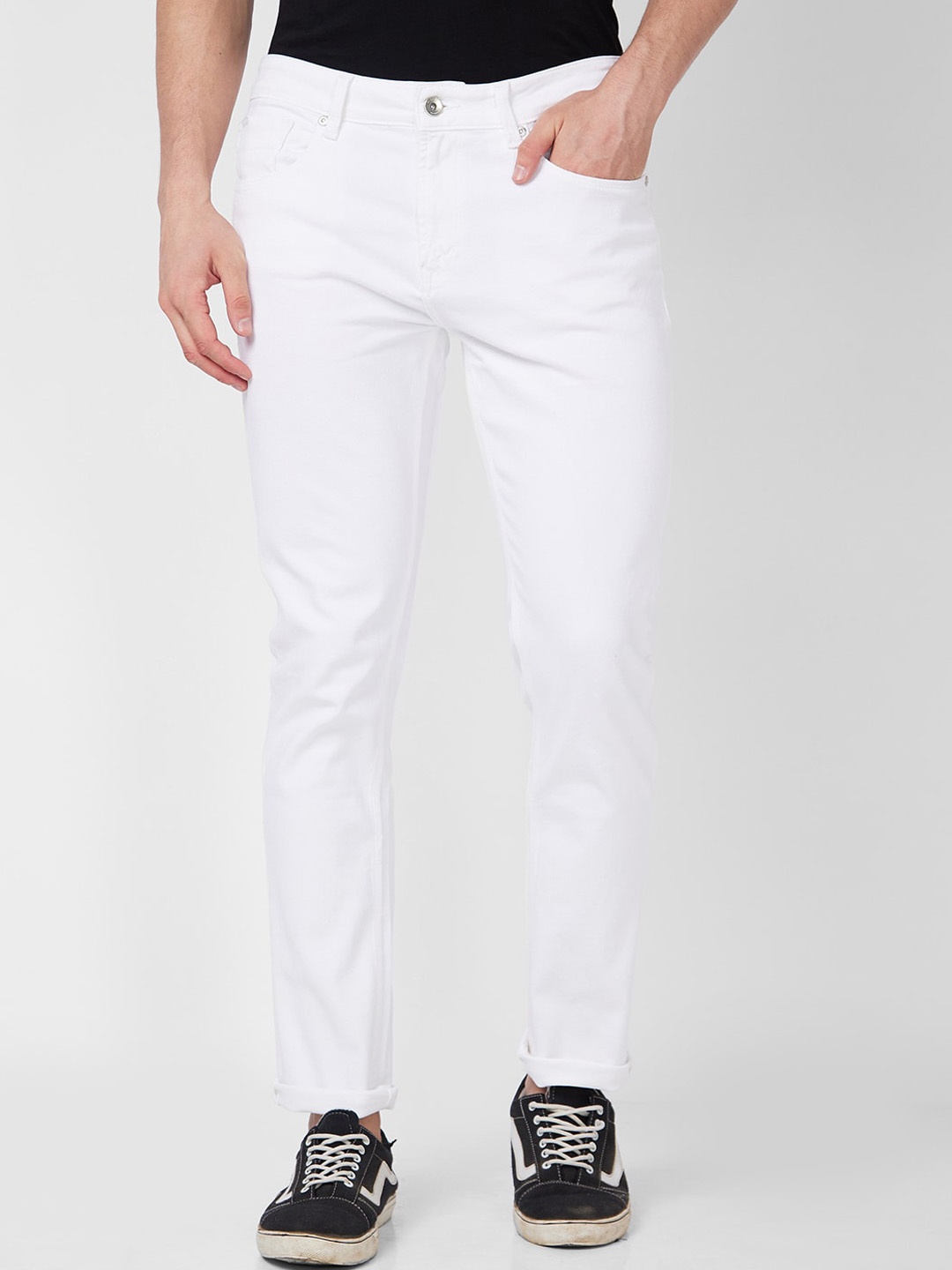 

SPYKAR Men Mid Rise Clean Look Stretchable Jeans, White