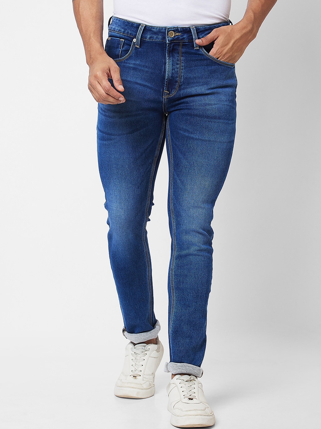 

SPYKAR Men Heavy Fade Clean Look Cotton Jeans, Blue