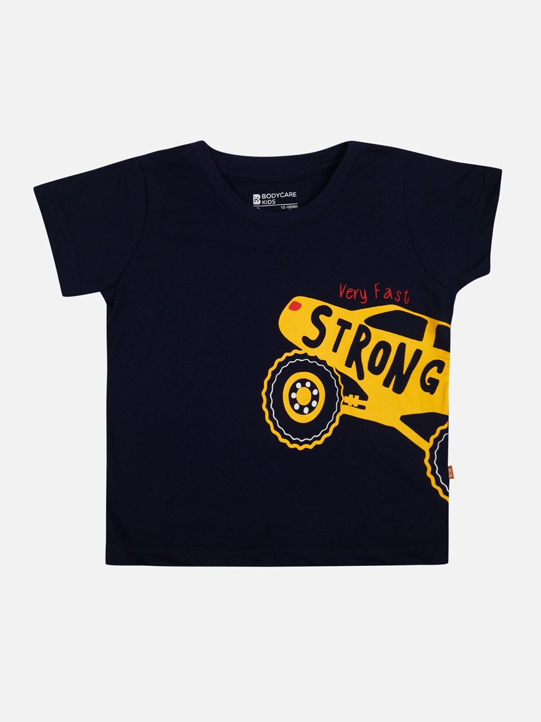 Bodycare Boys Typography Printed Cotton T-shirt, Navy blue