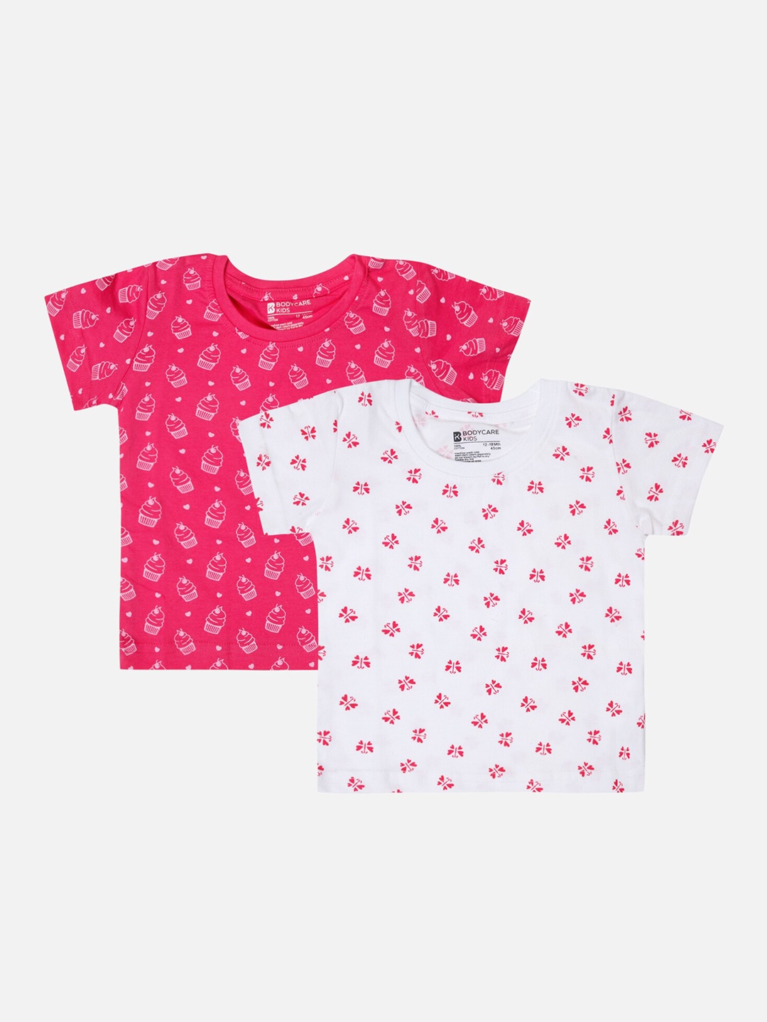 

Bodycare Girls Pack Of 2 Conversational Printed Cotton T-shirts, White