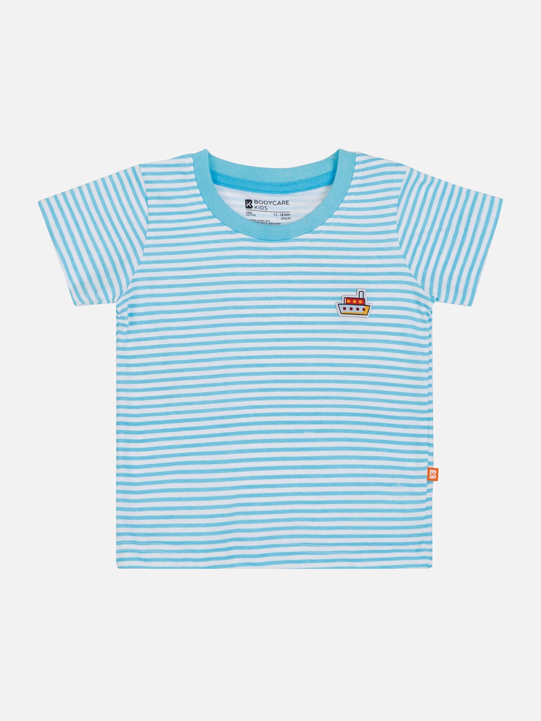 

Bodycare Boys Striped Short Sleeves Cotton T-shirt, Blue