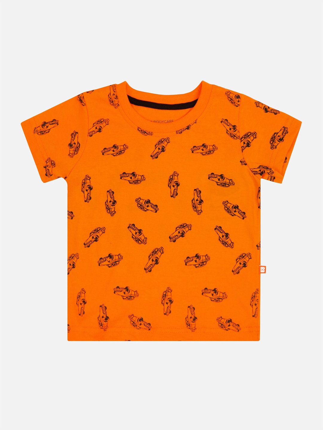 

Bodycare Boys Car Printed Cotton T-shirt, Orange