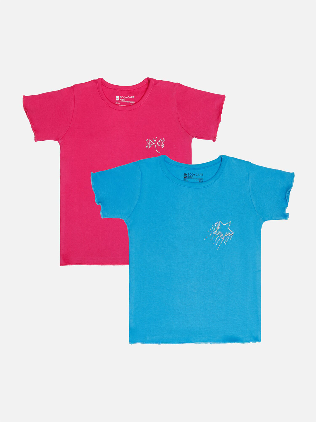 

Bodycare Girls Pack Of 2 Cotton Short Sleeves T-shirts, Fuchsia