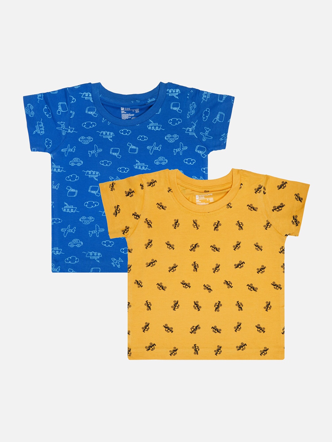

Bodycare Boys Pack Of 2 Printed Cotton T-shirts, Yellow