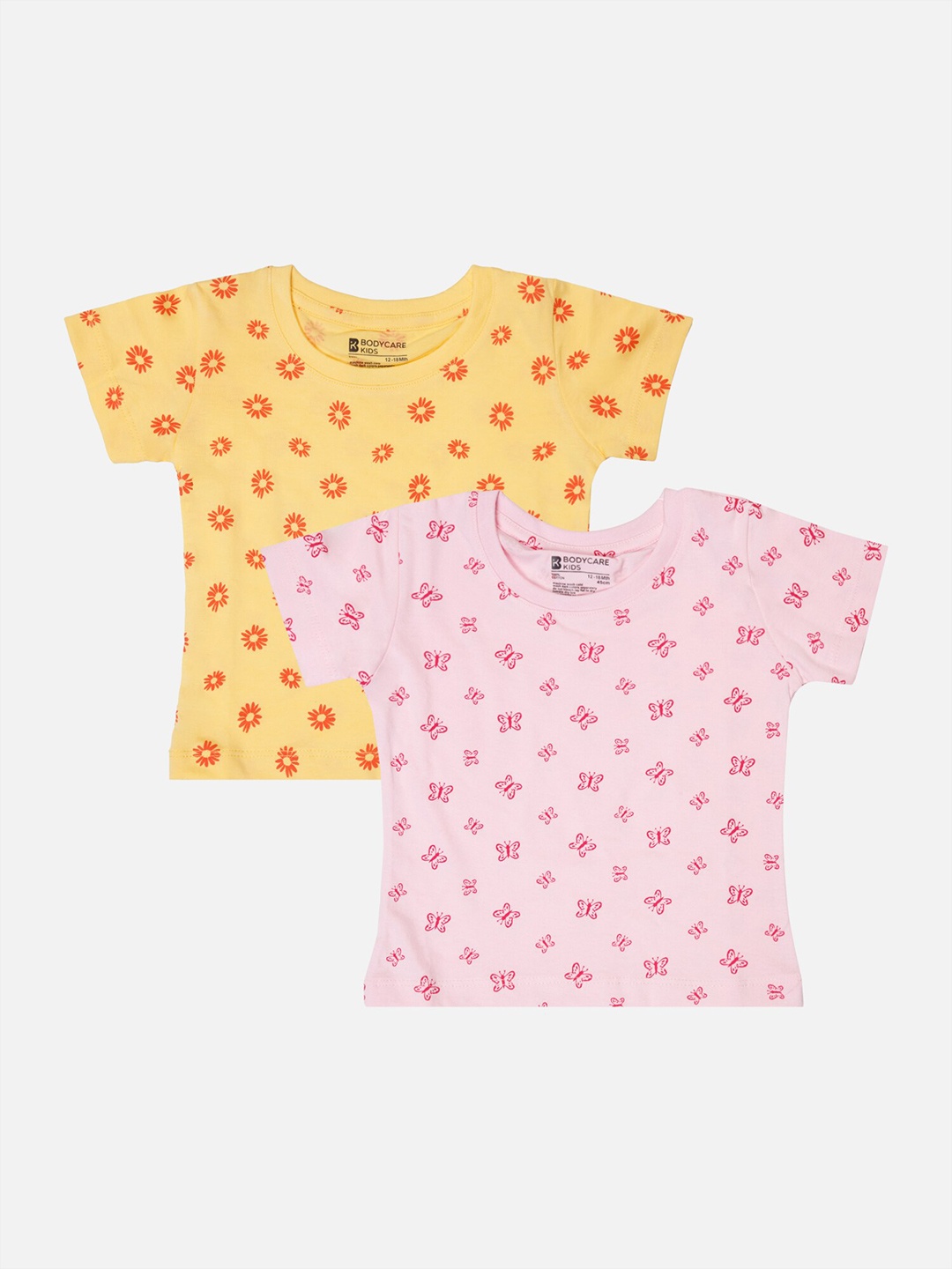 

Bodycare Infant Girls Pack of 2 Printed Cotton T-shirts, Yellow