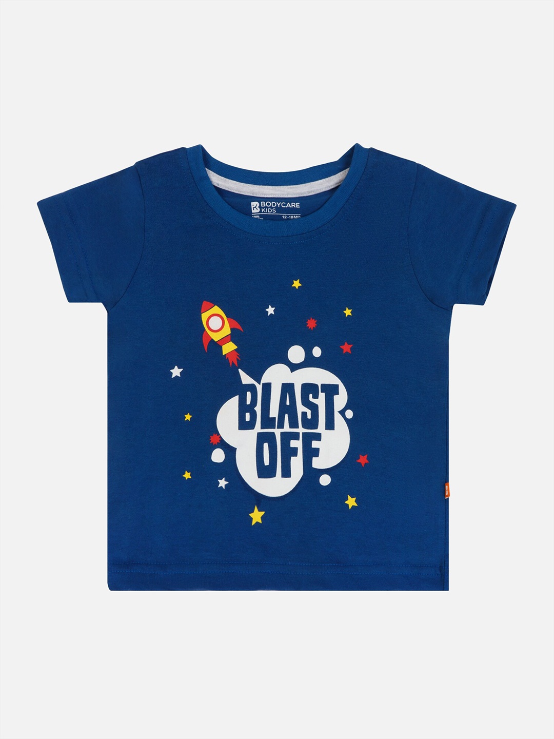 

Bodycare Infant Boys Typography Printed Cotton T-shirt, Blue