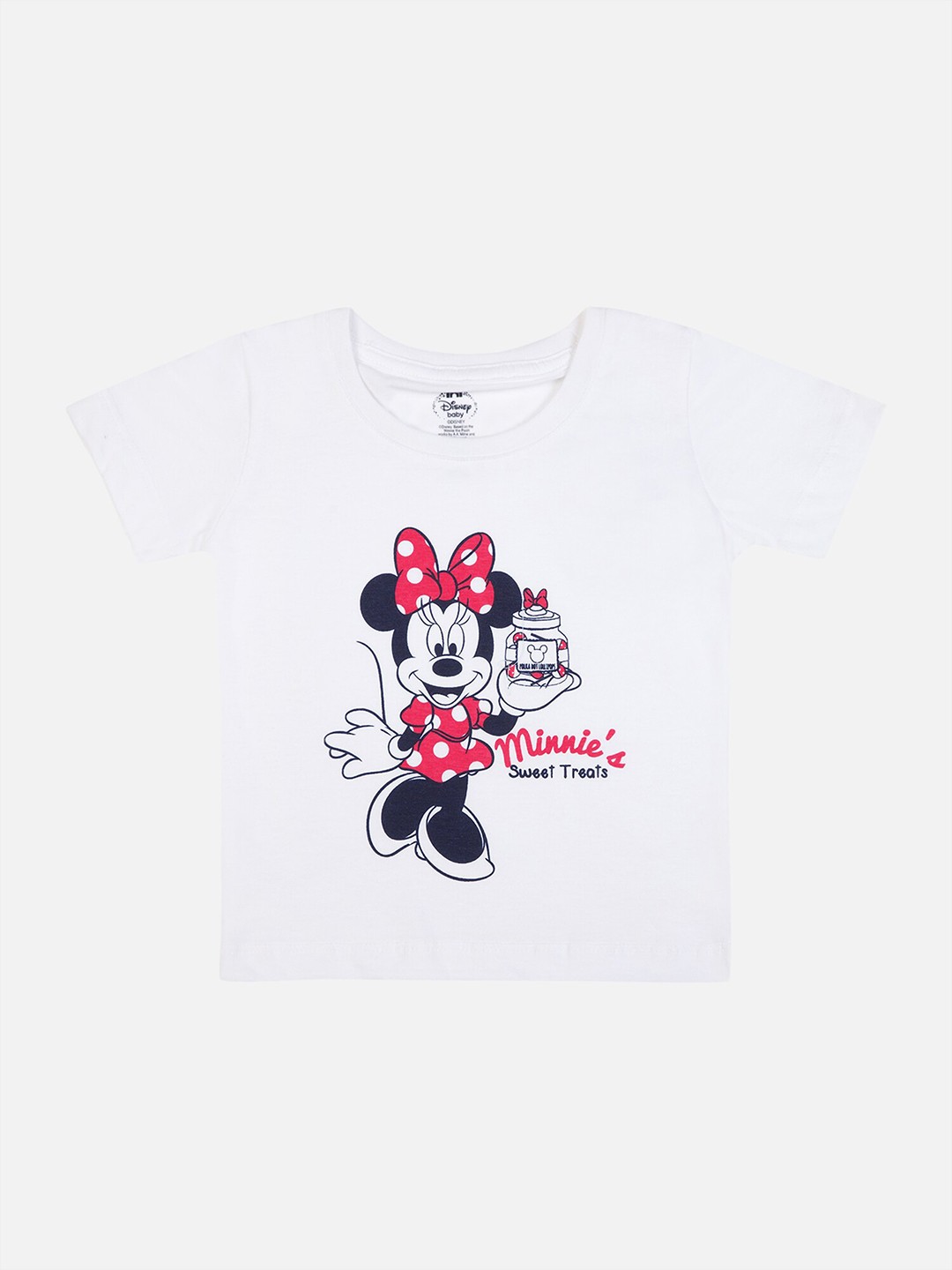 

Bodycare Infant Girls Minnie Mouse Printed Cotton T-shirt, White