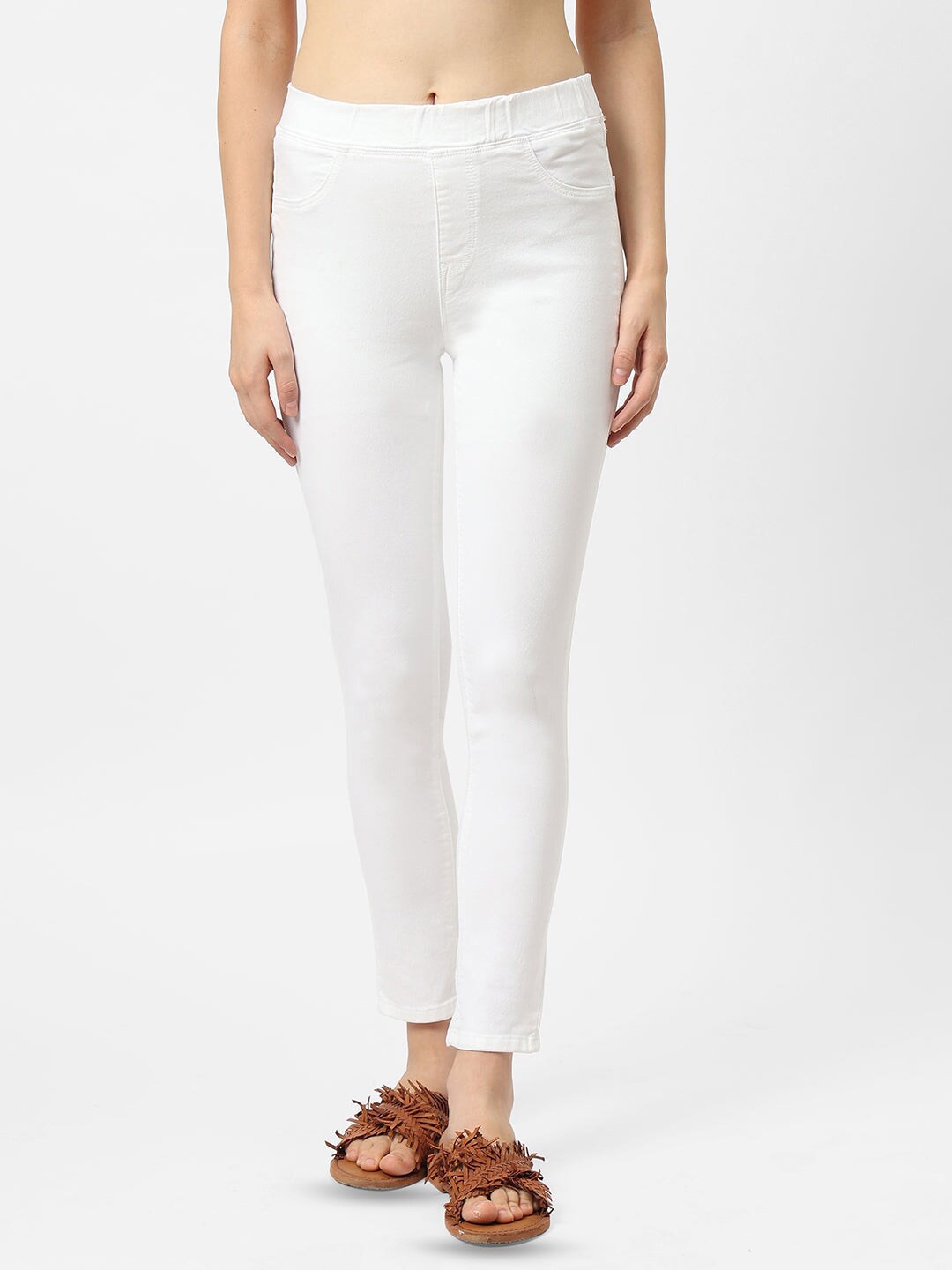 

Kraus Jeans Women Skinny Fit Jeggings, White