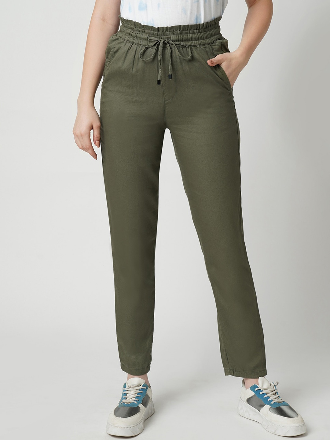 

Kraus Jeans Women Slim Fit High-Rise Joggers, Olive