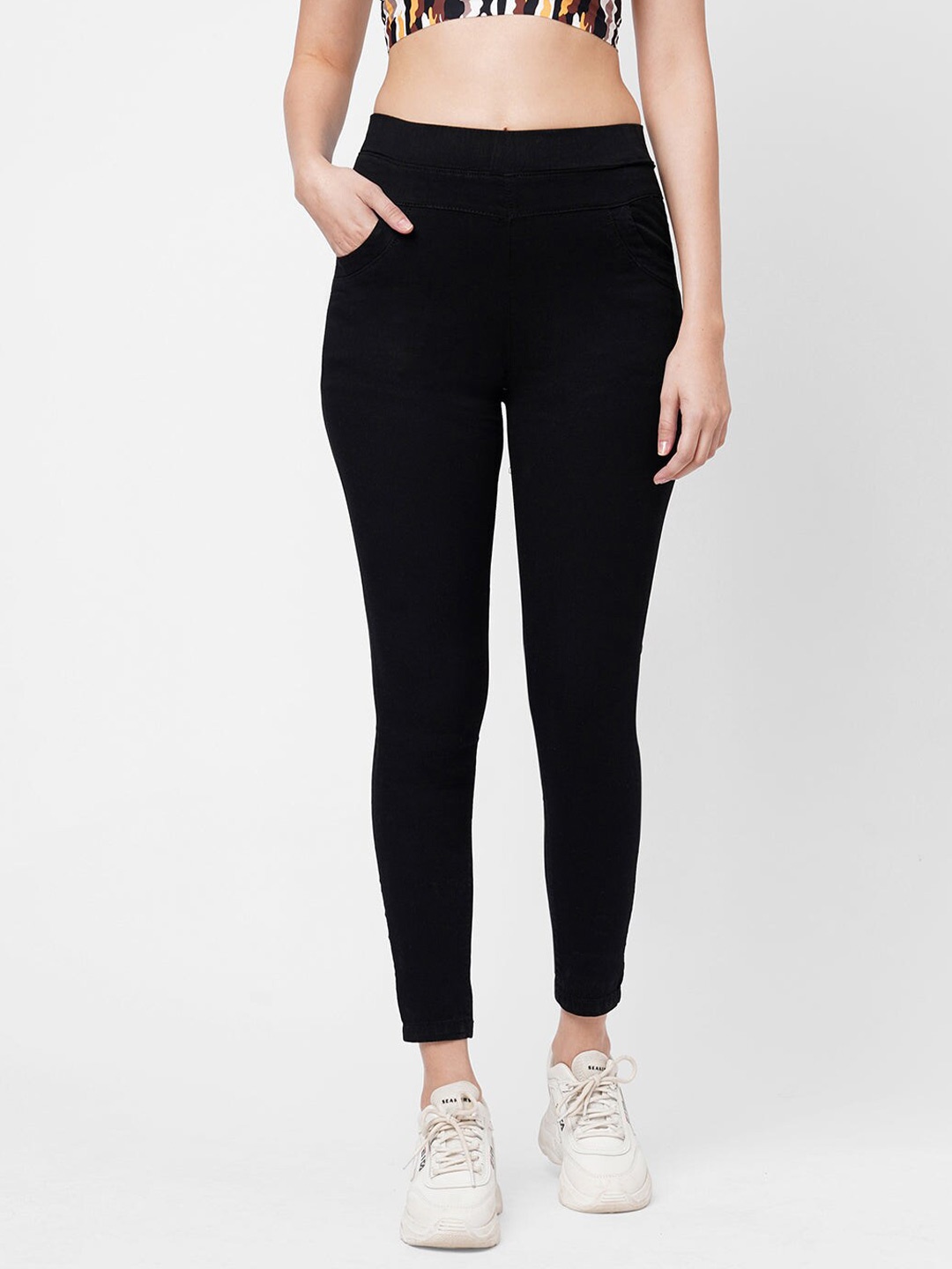 

Kraus Jeans Women Skinny Fit Denim Jeggings, Black