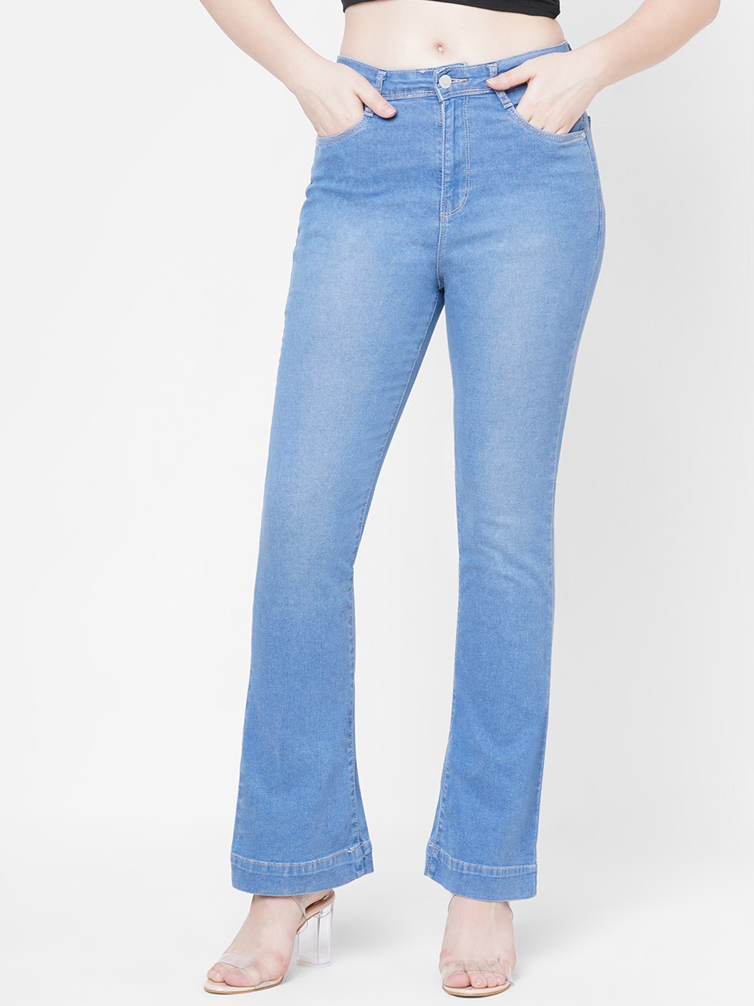 

Kraus Jeans Women Skinny Fit High-Rise Light Fade Jeans, Blue