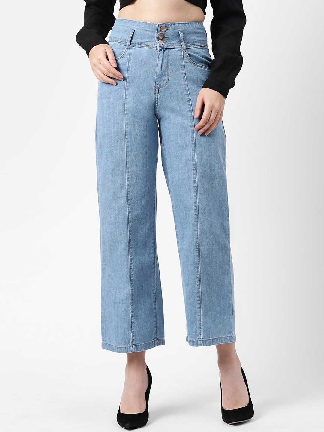 

Kraus Jeans Women High-Rise Pure Cotton Jeans, Blue