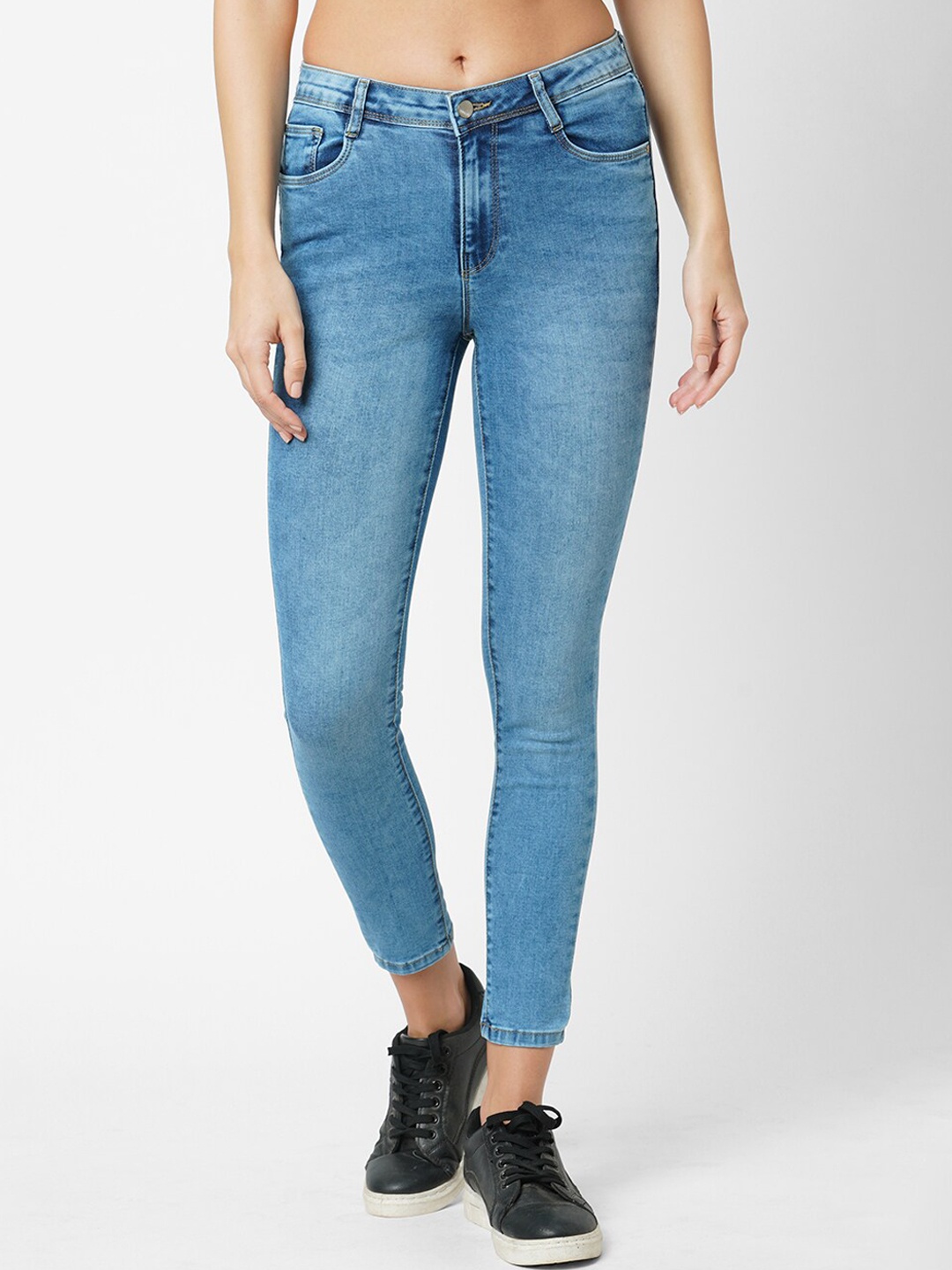 

Kraus Jeans Women Skinny Fit High-Rise Jeans, Blue