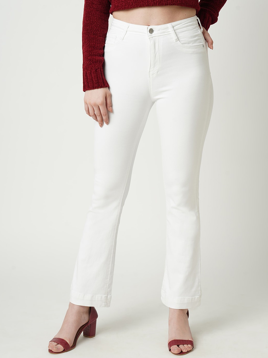 

Kraus Jeans Women Straight Fit High-Rise Jeans, White