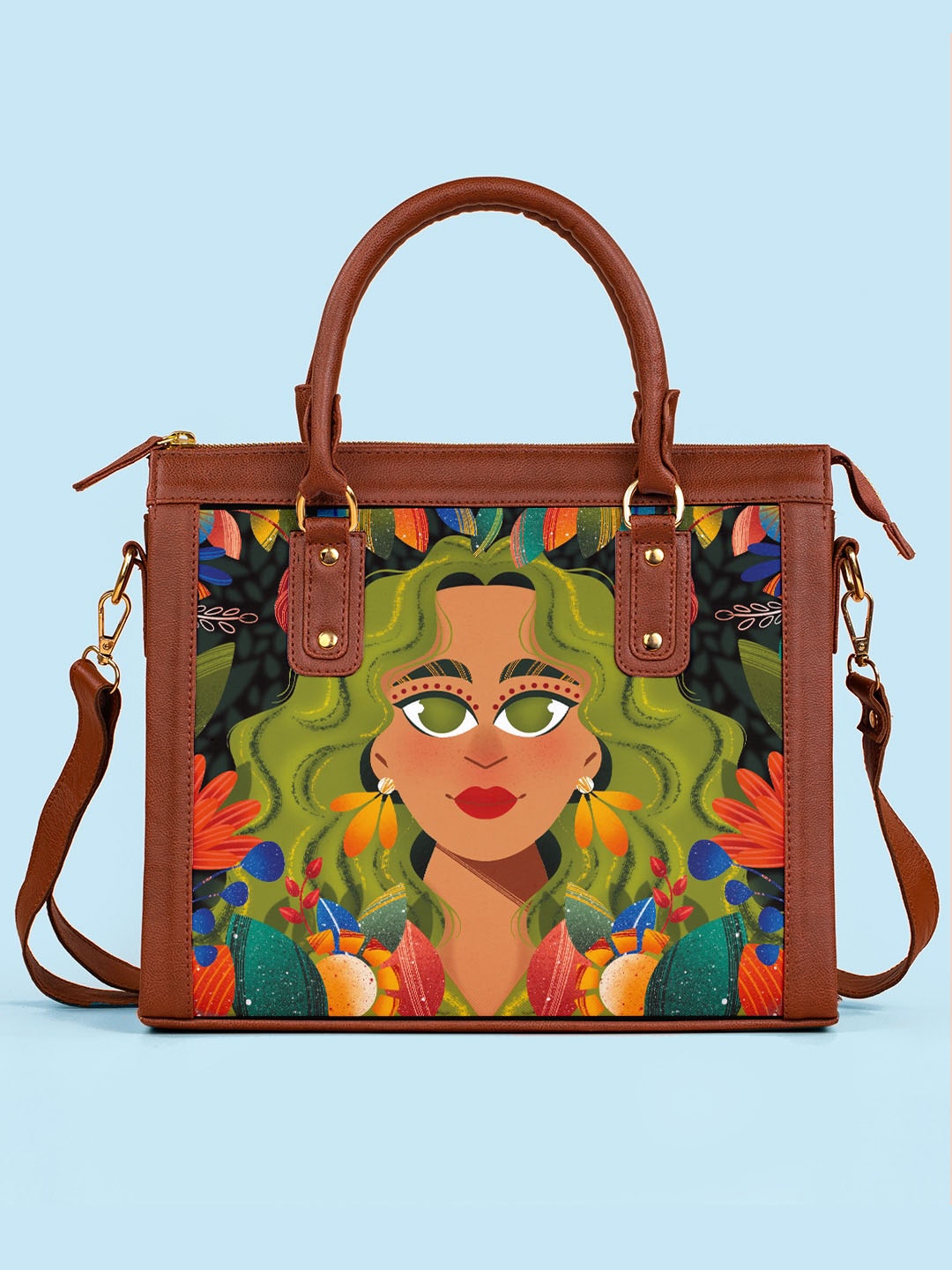 

Kalankit Graphic Printed Shopper Handheld Bag, Green