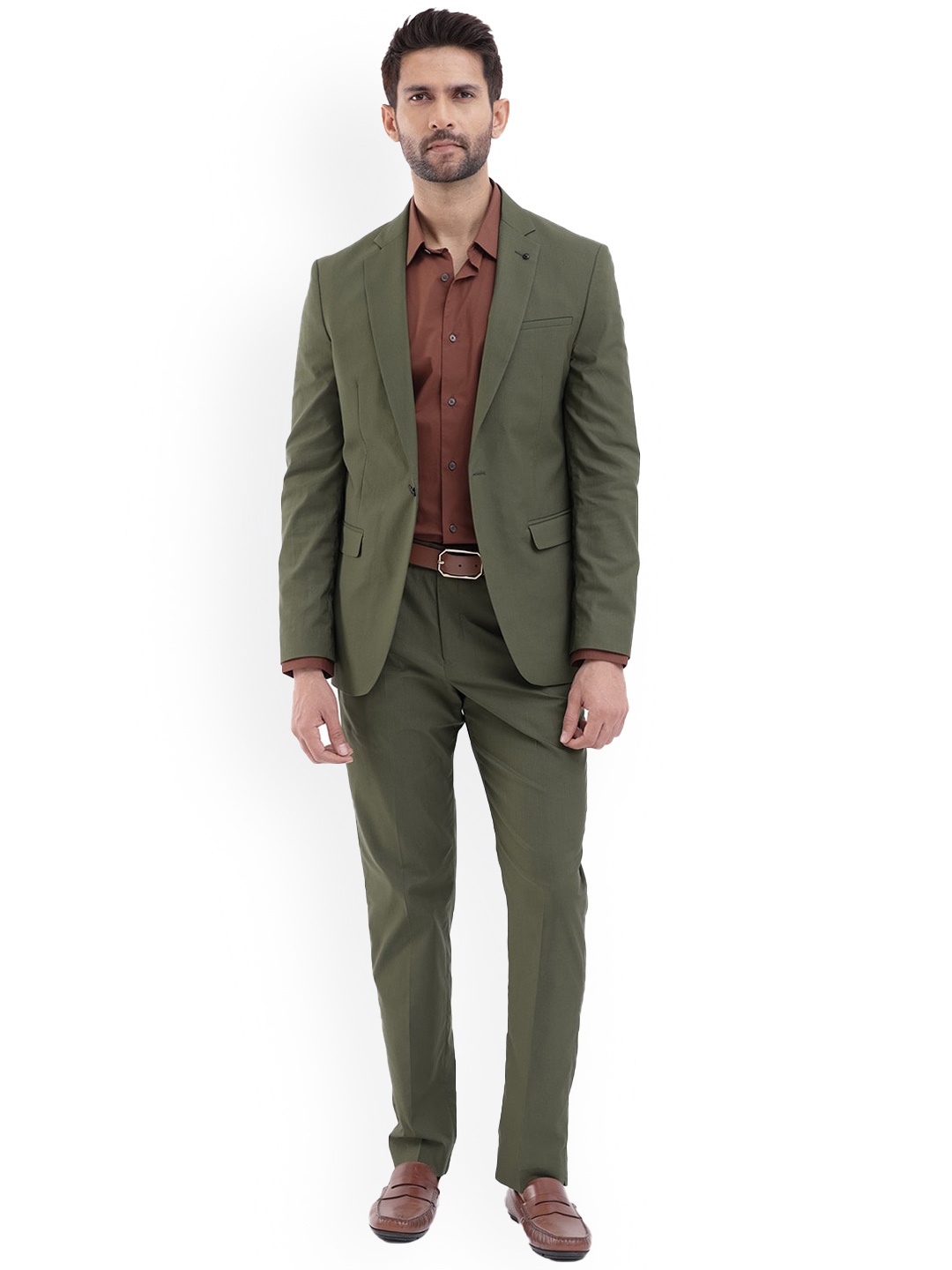 

RARE RABBIT Single-Breasted 2-Piece Formal Suit, Olive