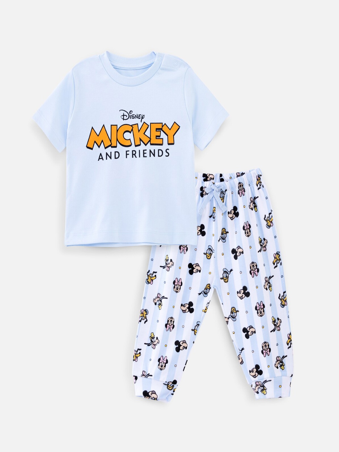 

Nap Chief Kids Mickey & Friends Printed Pure Cotton Night Suit, Blue