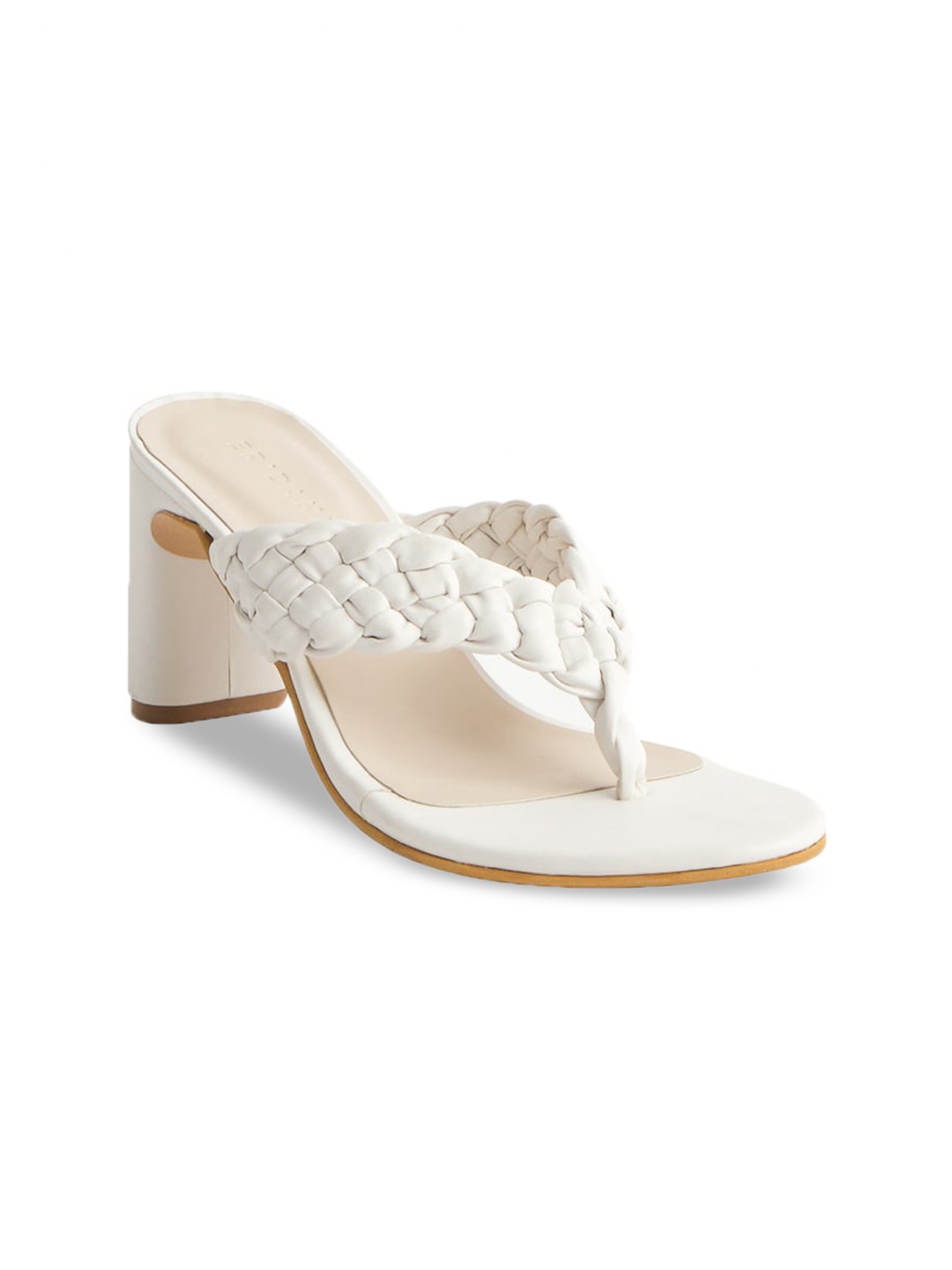 

ERIDANI Open Toe Block Heels, White