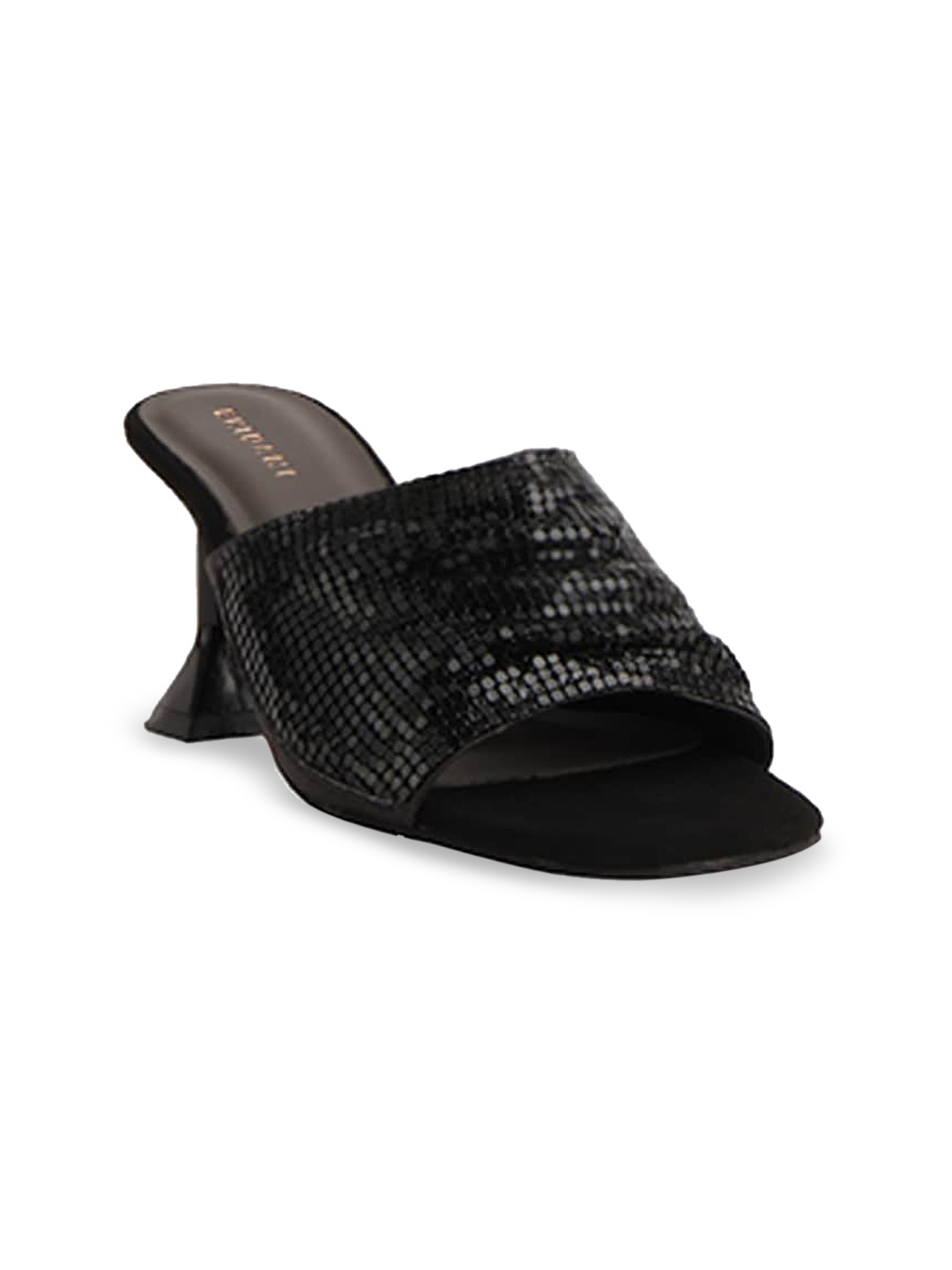 

ERIDANI Embellished Open Toe Slim Heels, Black
