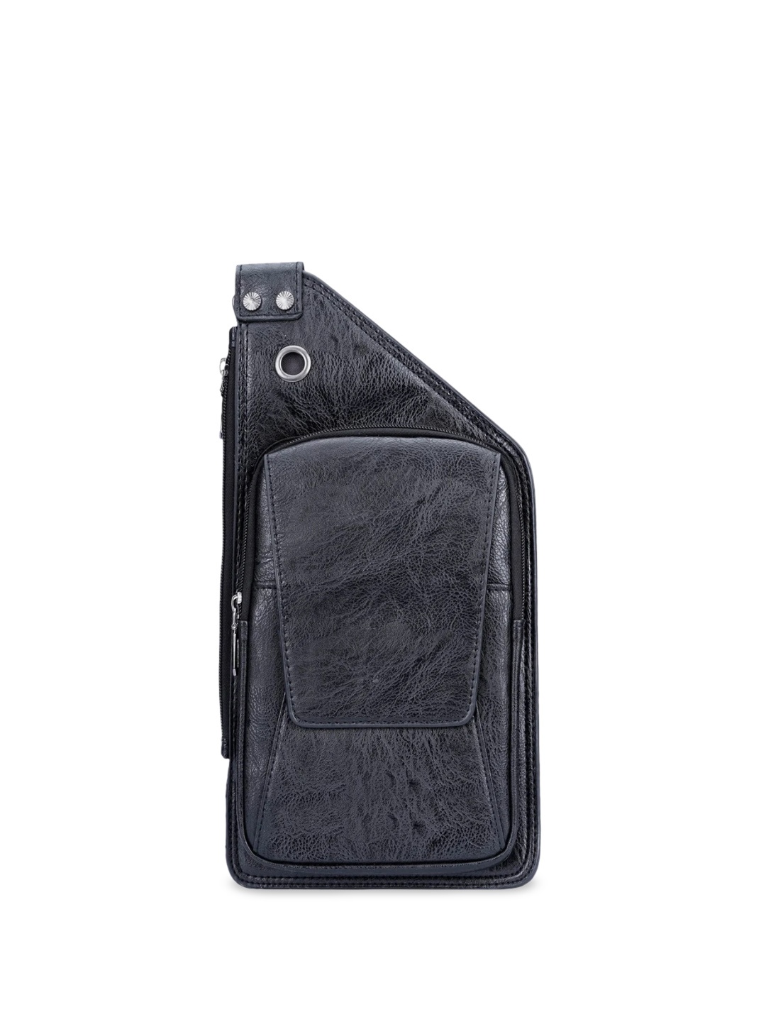 

INKMILAN Unisex Textured Leather Crossbody Bag, Black