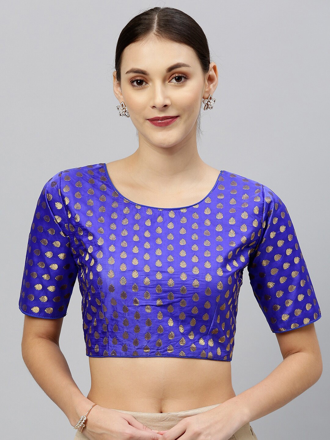 

Mitera Blue Woven Design Saree Blouse