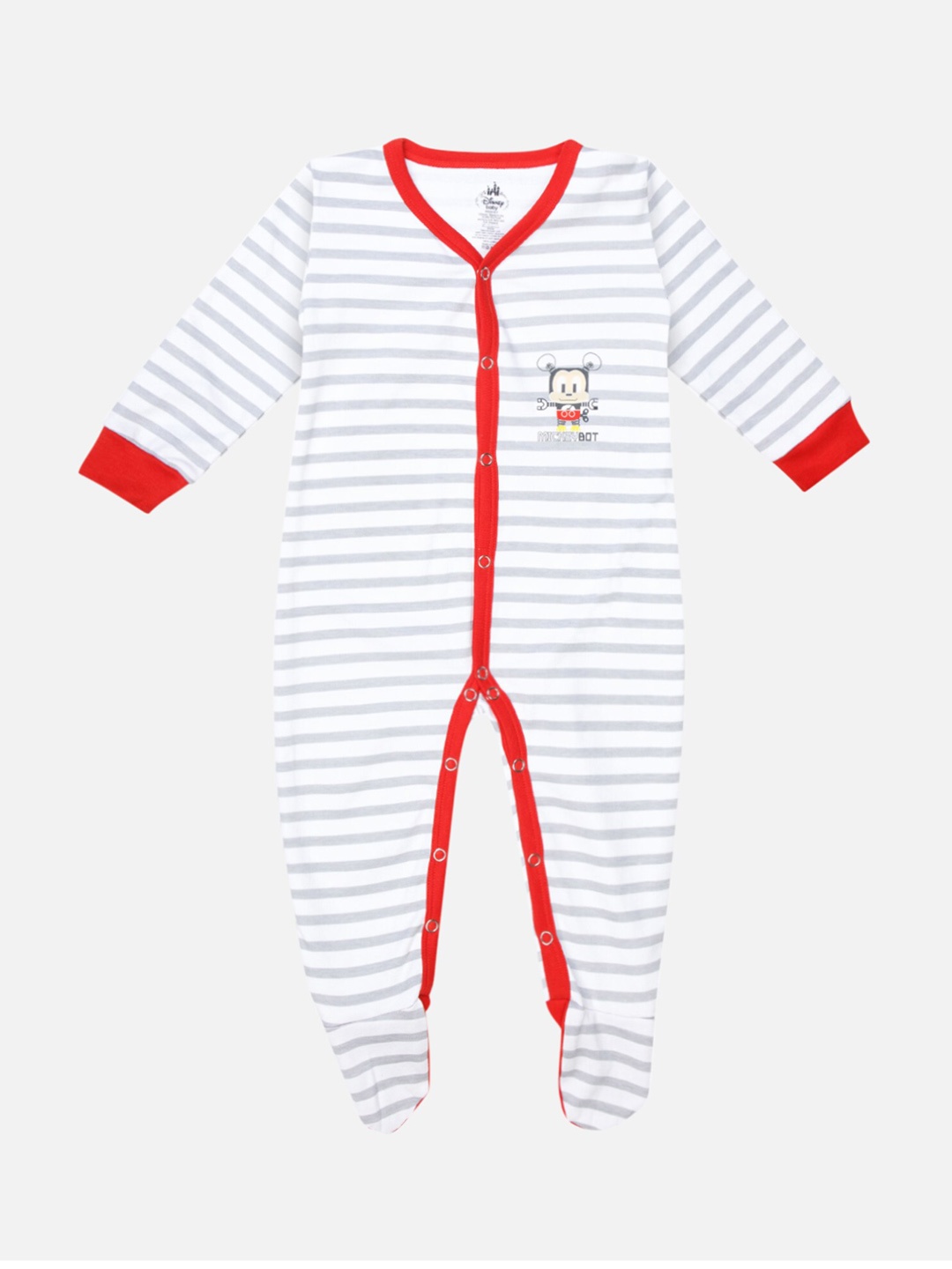 

Bodycare Infants Striped Cotton Sleepsuit, White