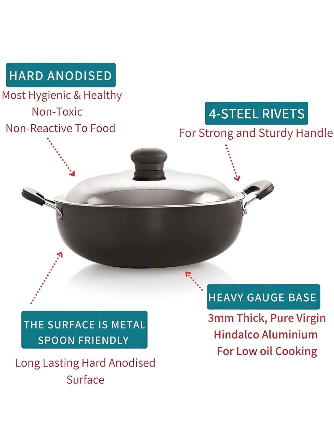 

RBGIIT Black Carbon Steel Dishwasher and Microwave Safe Kadhai