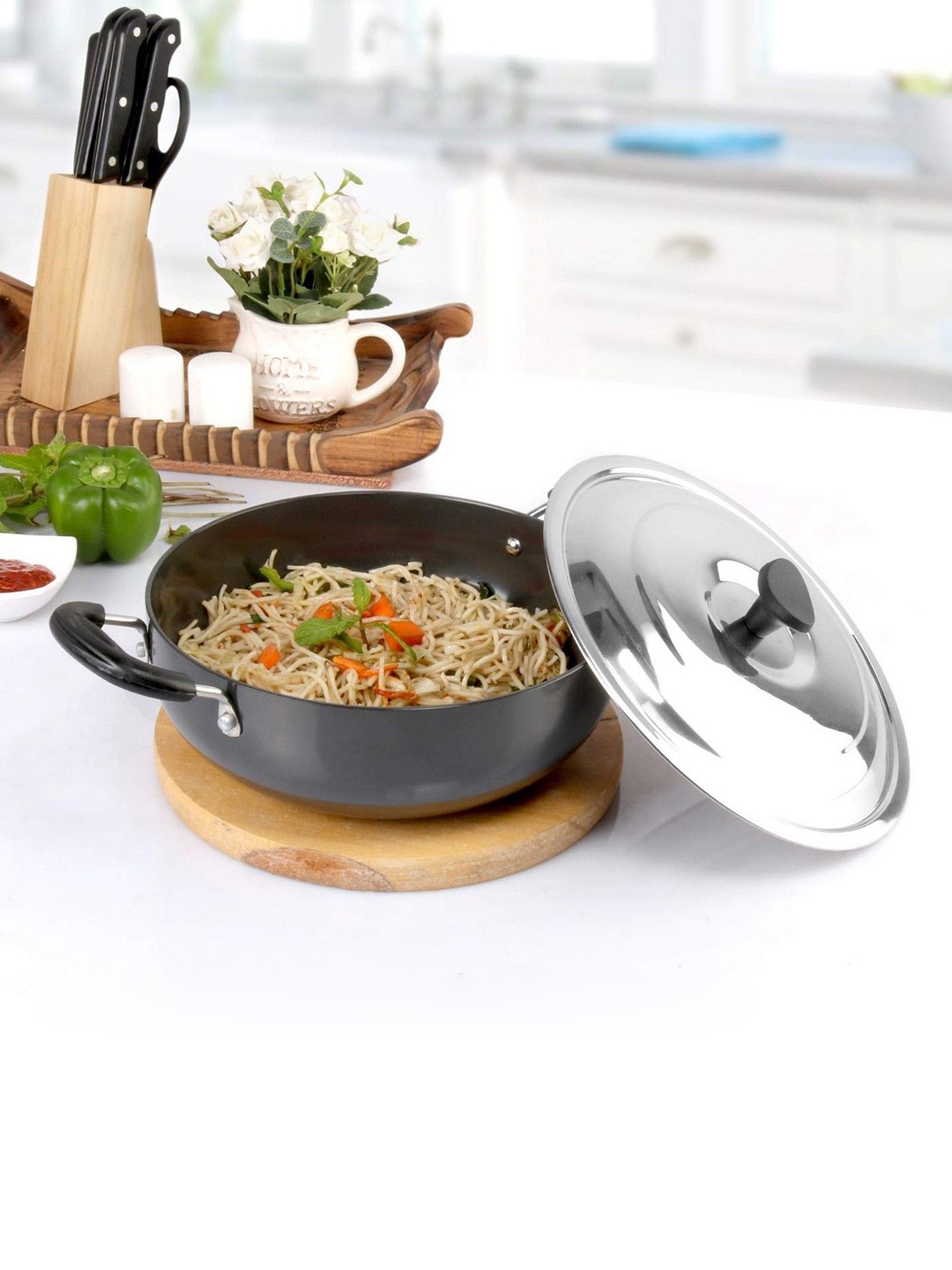 

RBGIIT Black Carbon Steel Dishwasher and Microwave Safe Kadhai