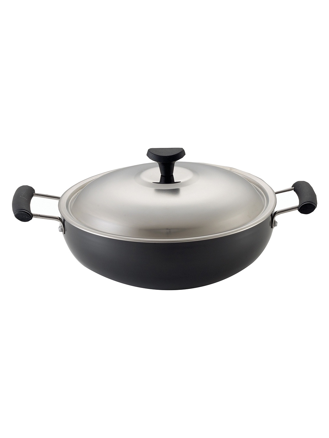 

RBGIIT Black Carbon Steel Dishwasher & Microwave Safe Kadhai With Lid