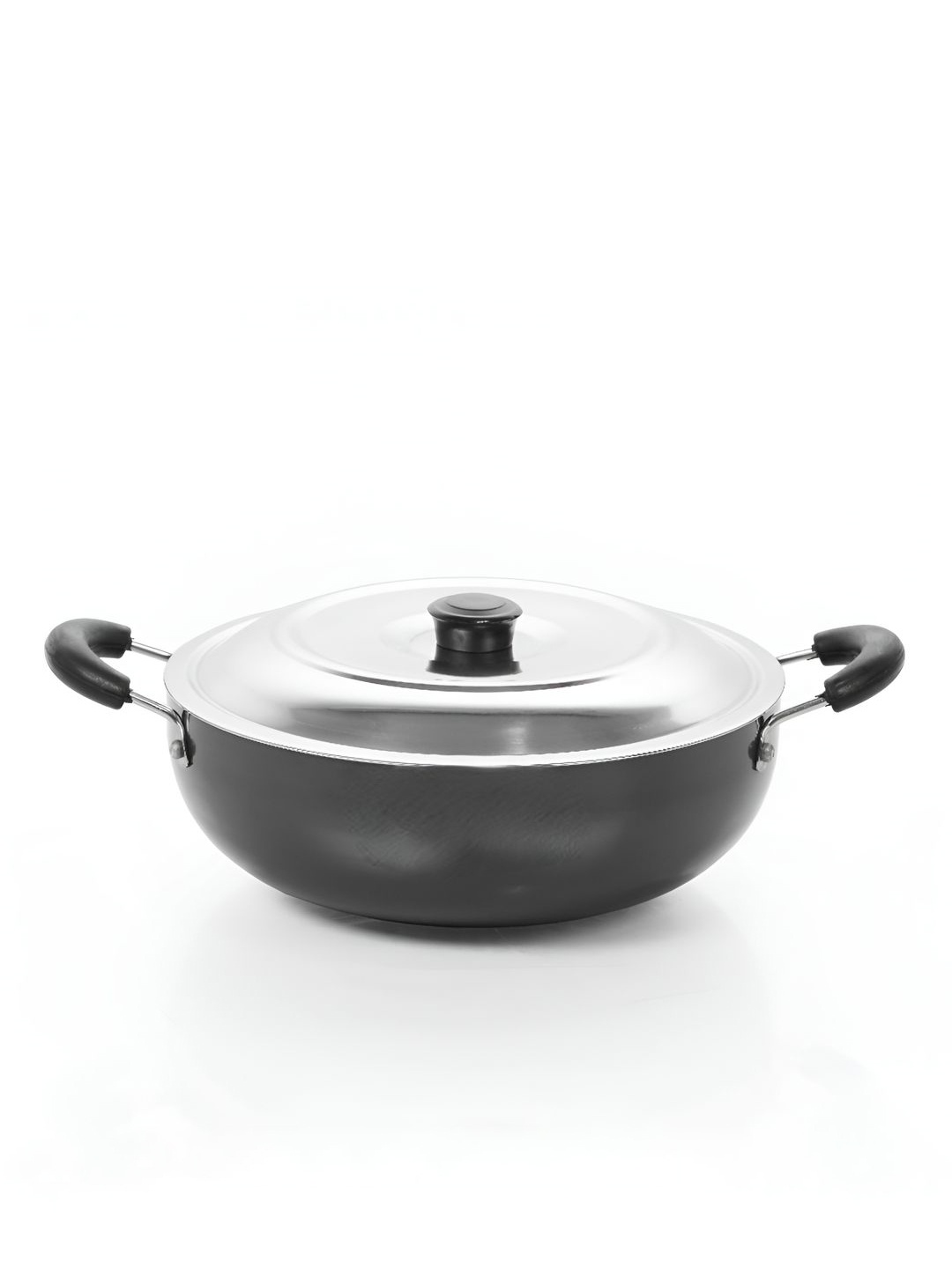 

RBGIIT Black Carbon Steel Dishwasher & Microwave Safe Kadhai With Lid