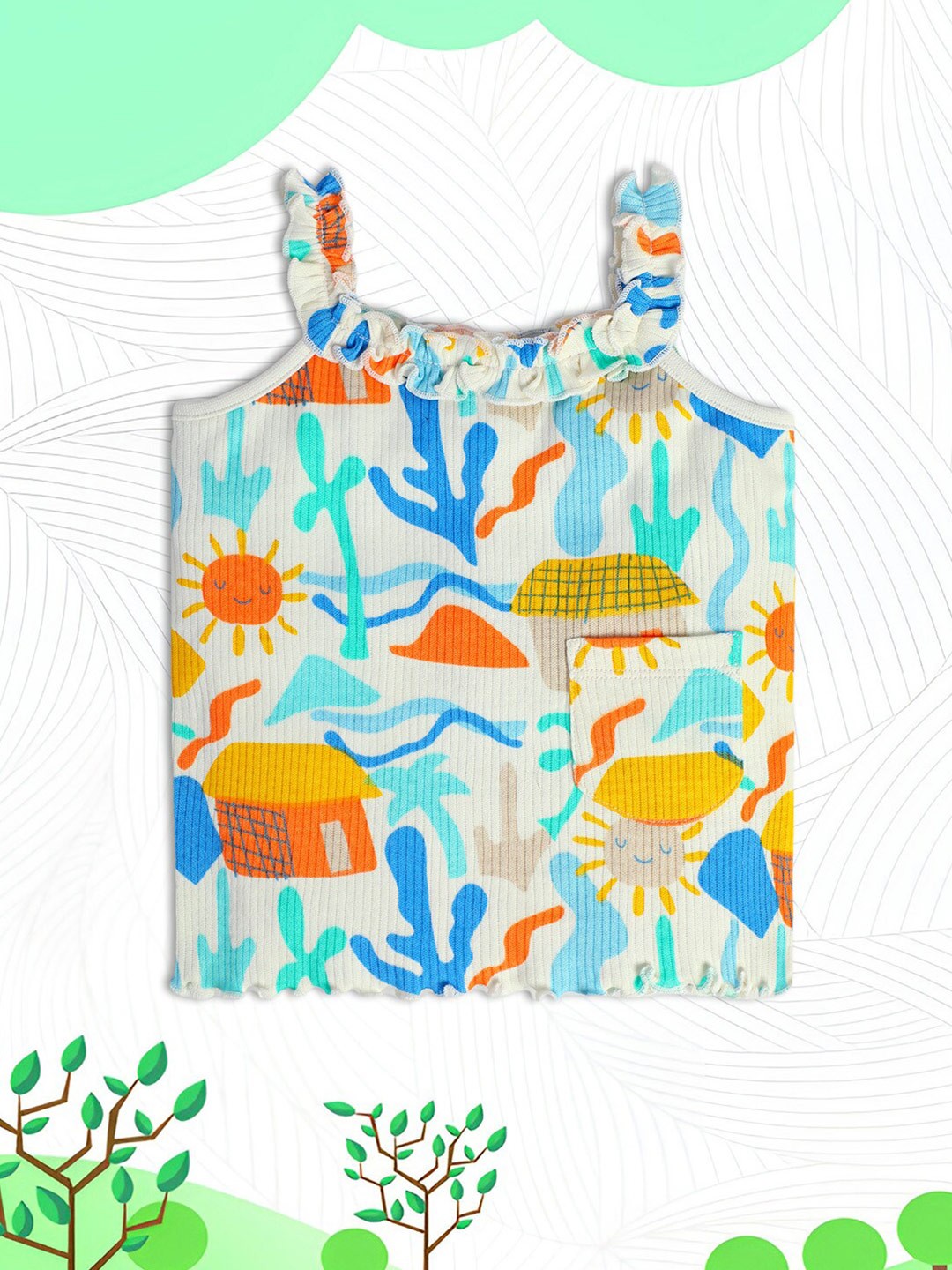 

MINI KLUB Floral Print Cotton Top, White