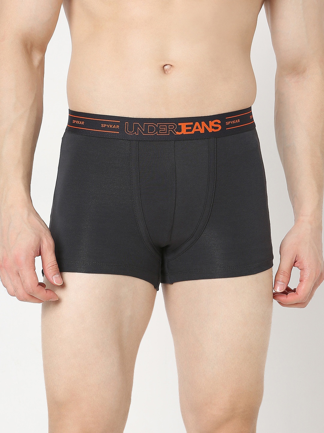 

UnderJeans by Spykar Outer-Elastic Short Trunk UJNPTS064DKGREY, Grey
