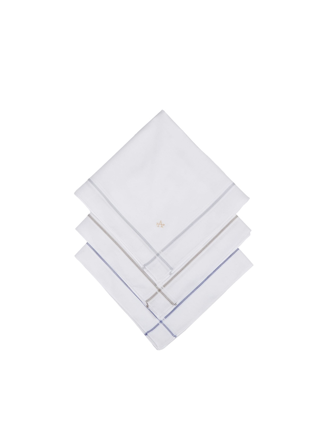 

Arrow Men Pack Of 3 Striped Pure Cotton Handkerchief, White