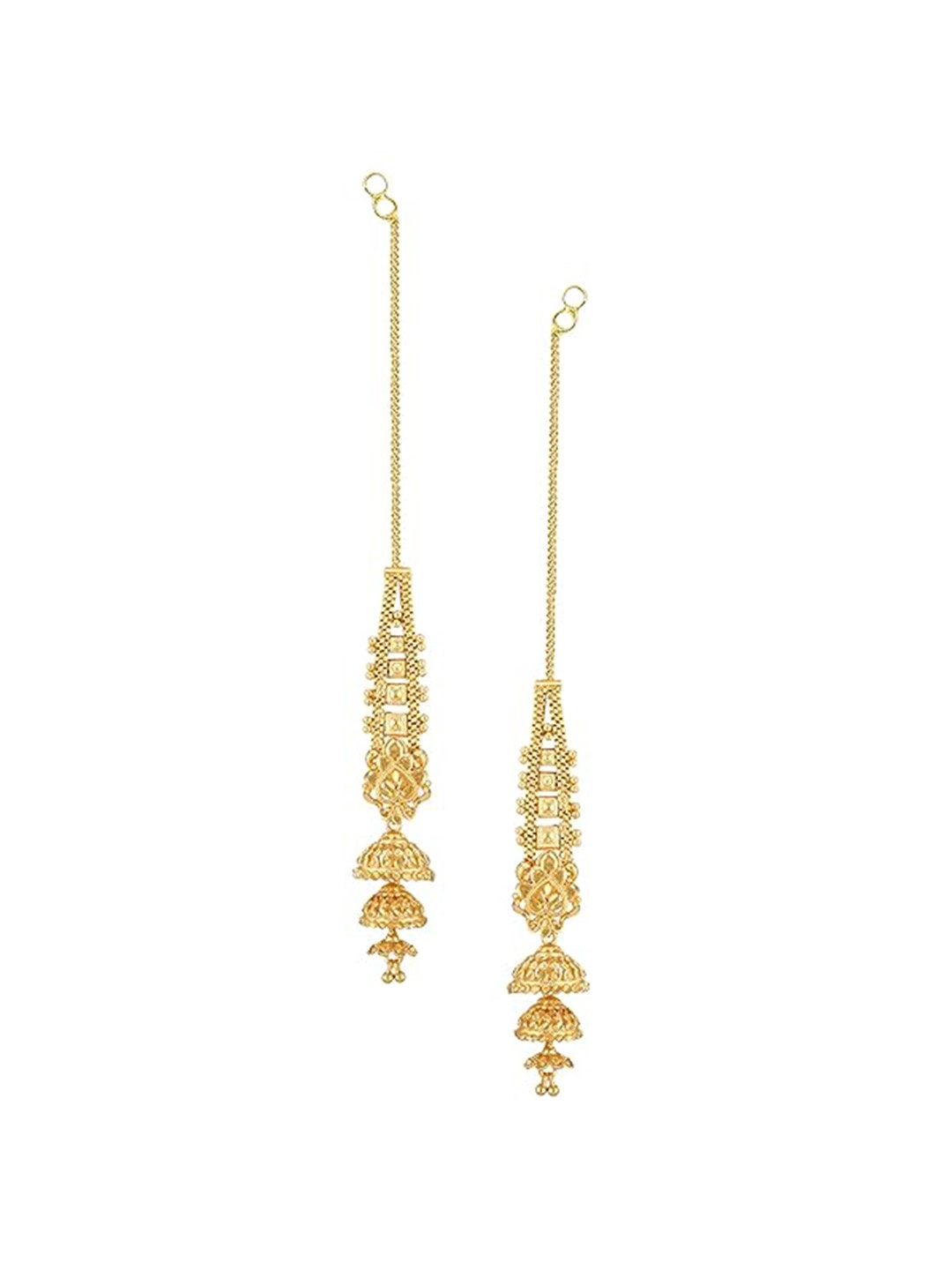 

Vighnaharta Gold-Plated Floral Jhumkas