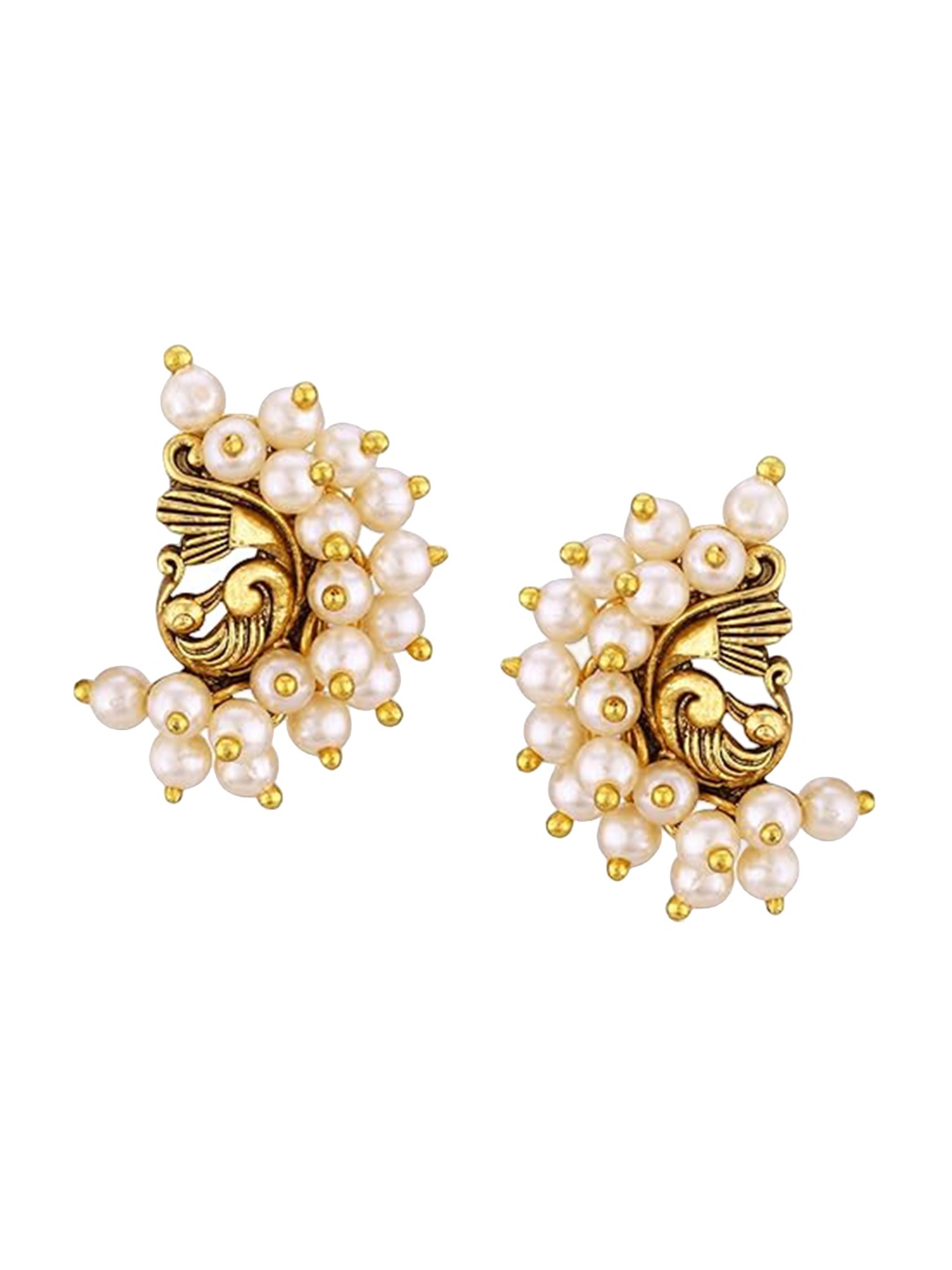 

Vighnaharta Gold-Plated Contemporary Pearls Stud Earrings