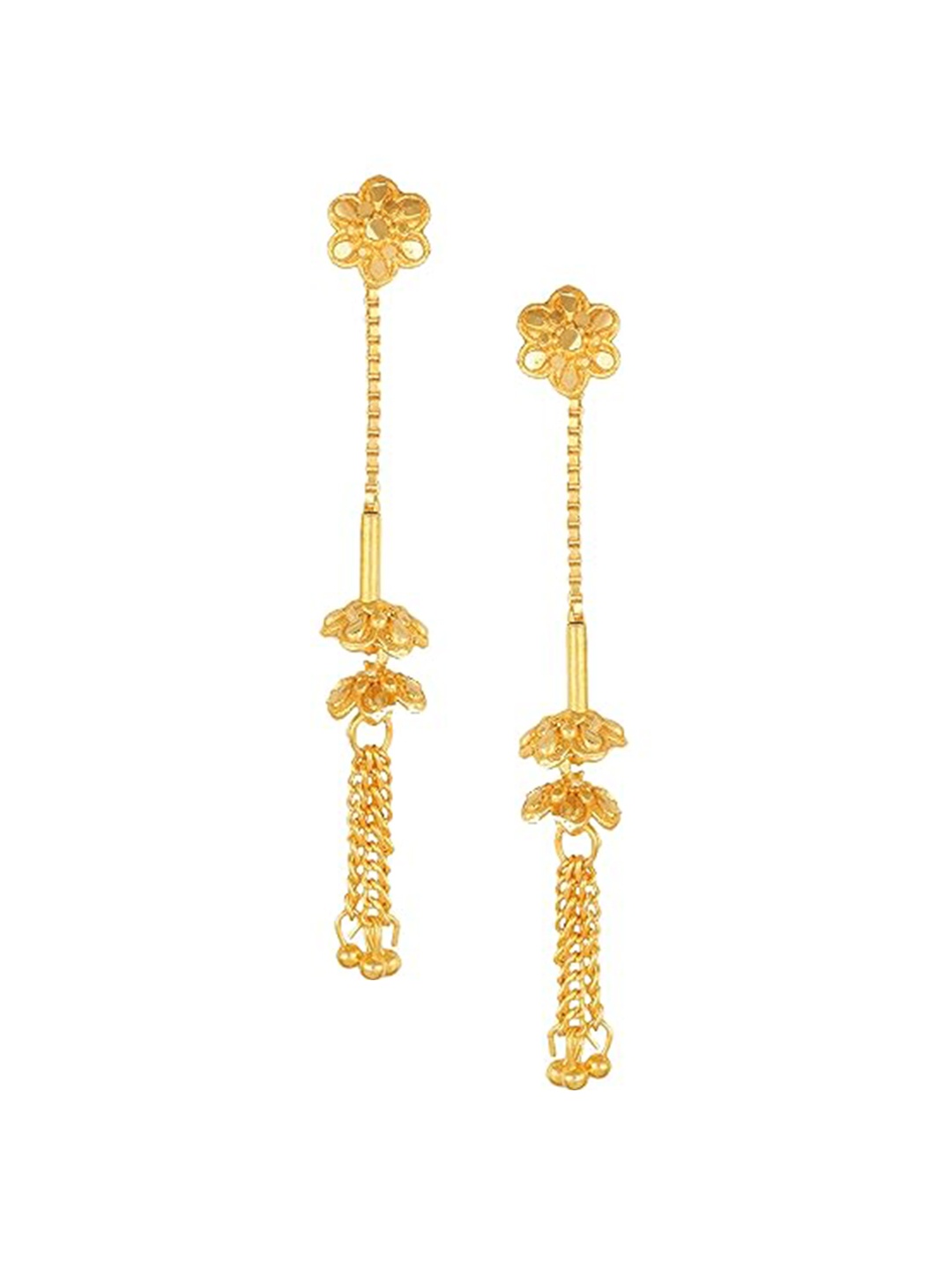 

Vighnaharta Gold-Plated Floral Drop Earrings