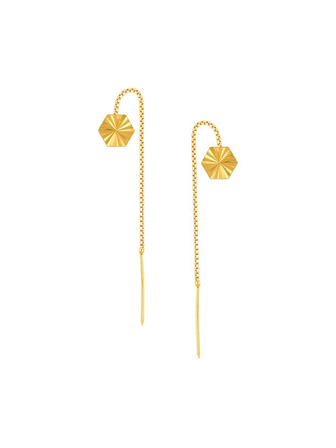 

Vighnaharta Gold-Plated Contemporary Drop Earrings