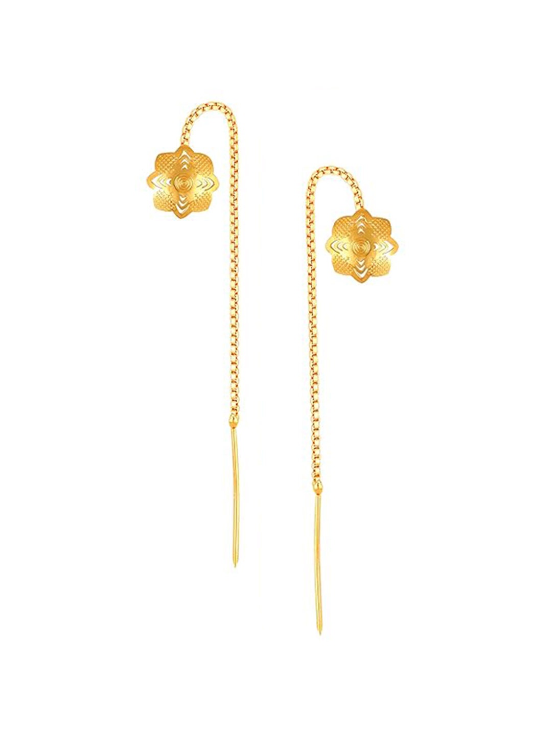 

Vighnaharta Gold Plated Floral Shaped Suidhaga Drop Earrings