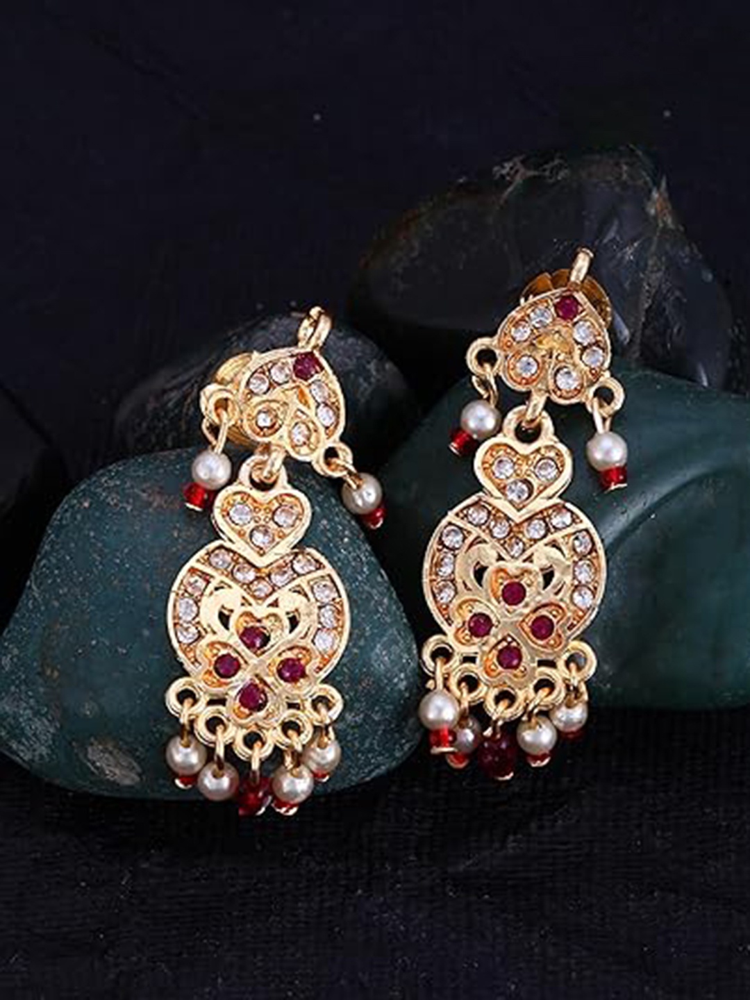 

Vighnaharta Gold-Plated Drop Earrings