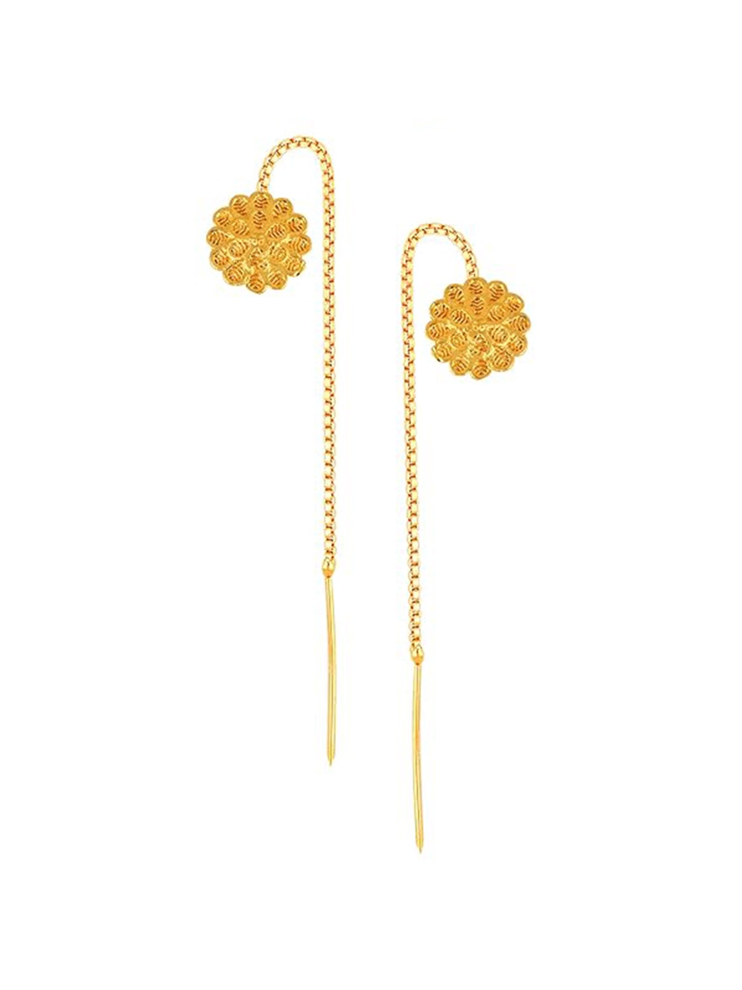 

Vighnaharta Gold-Plated Floral Drop Earrings