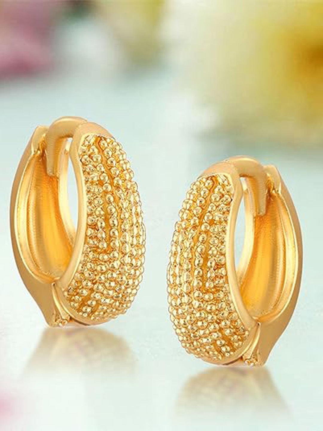 

Vighnaharta Gold-Plated Hoop Earrings