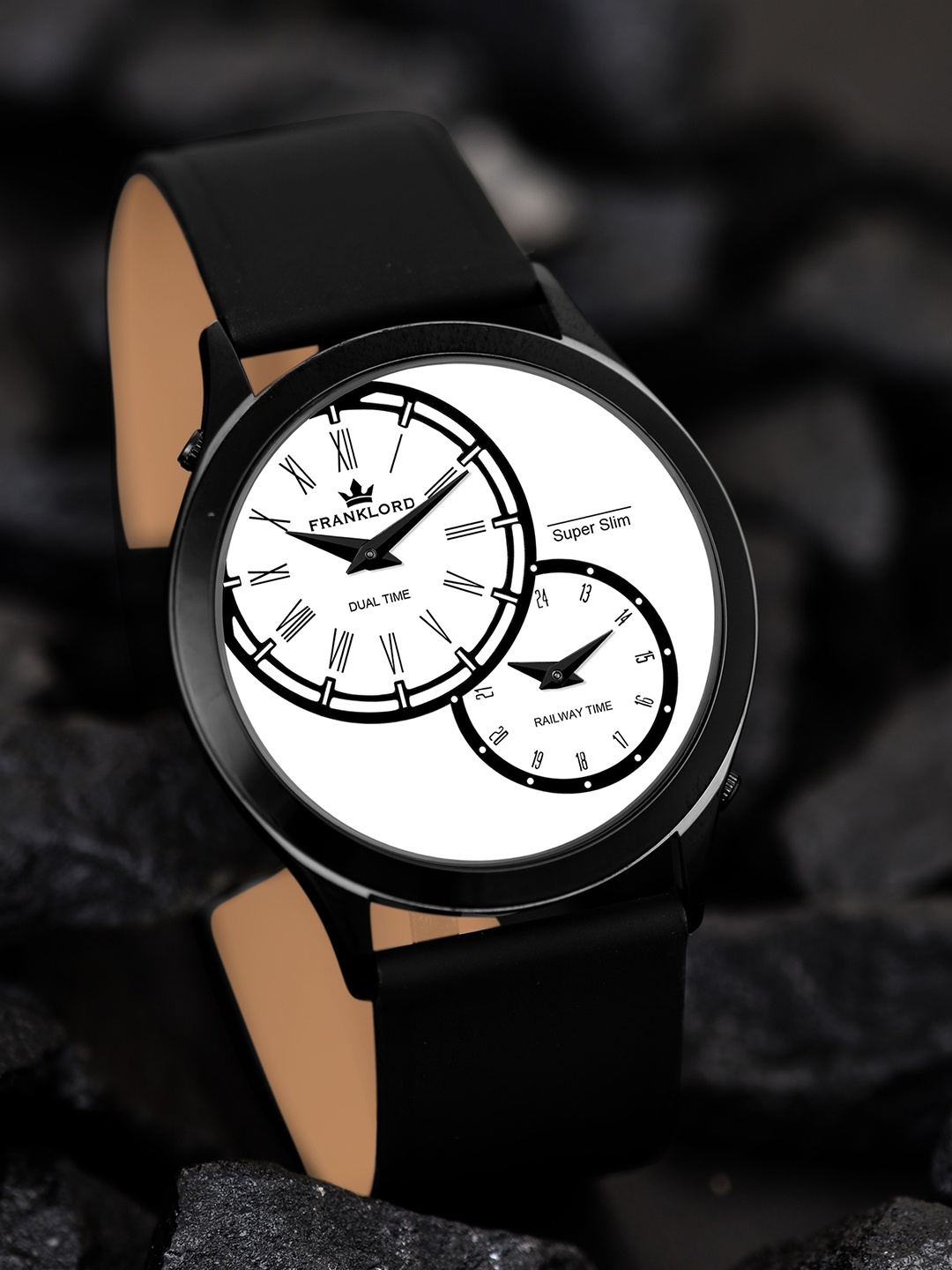 

Franklord Men Leather Straps Analogue Watch F-129 SBGW, White