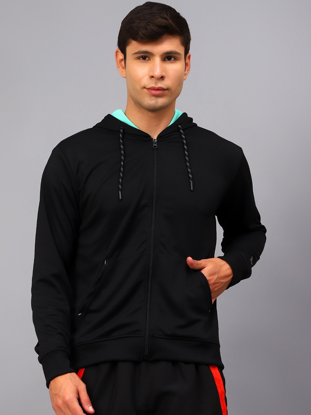 

Shiv Naresh Hooded Lightweight Bomber Jacket, Black