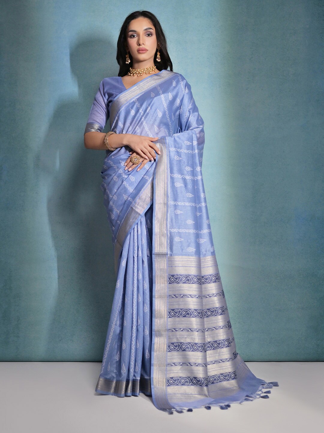 

KARAGIRI Woven Design Zari Saree, Blue