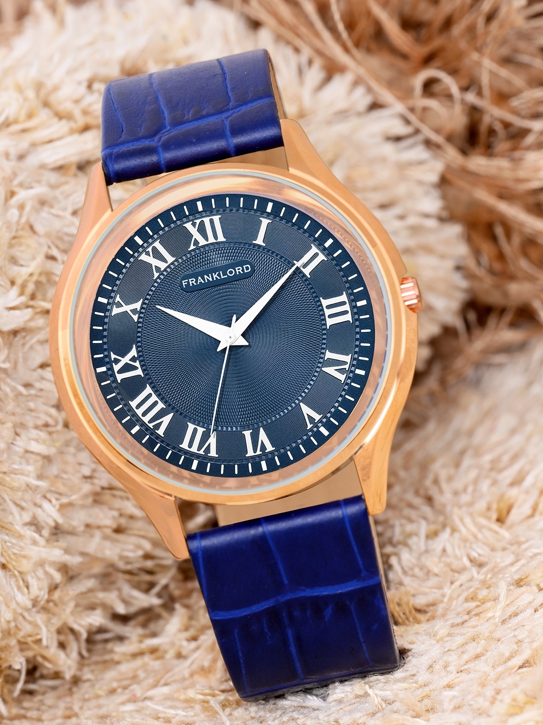 

Franklord Men Dial Leather Straps Round Analogue Watch F-143 BURG, Blue