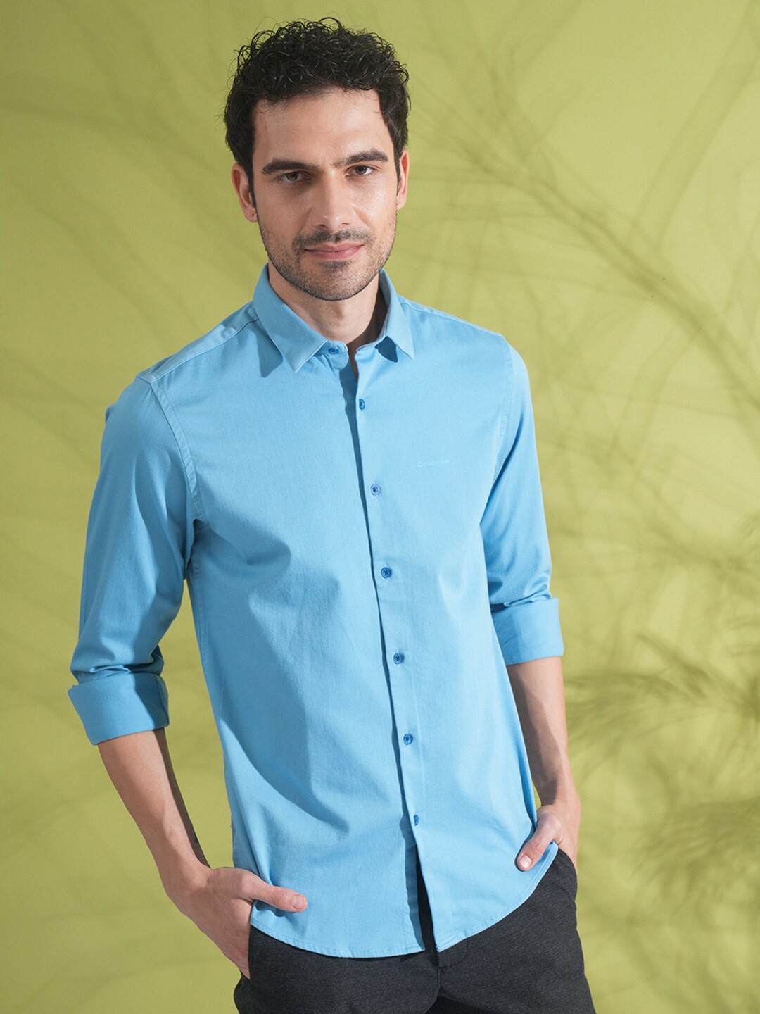 

Crocodile Slim Fit Cotton Casual Shirt, Blue