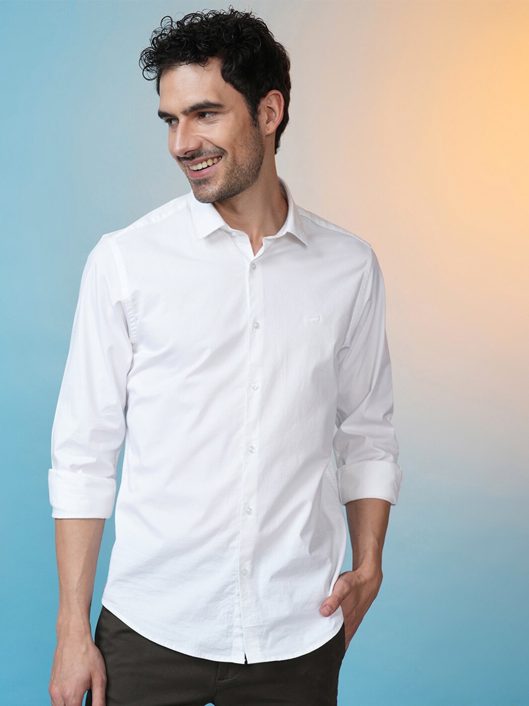 

Crocodile Comfort Cotton Casual Shirt, White